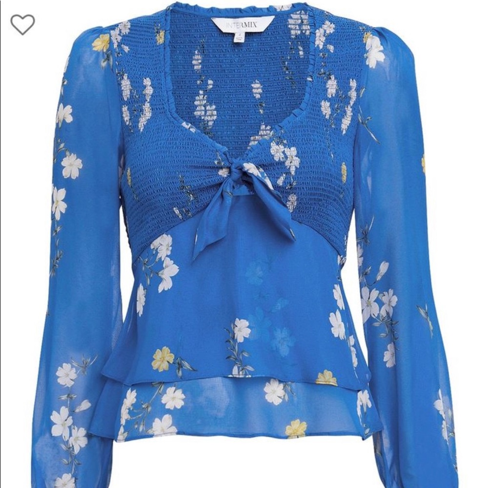 Intermix Blue and yellow floral top